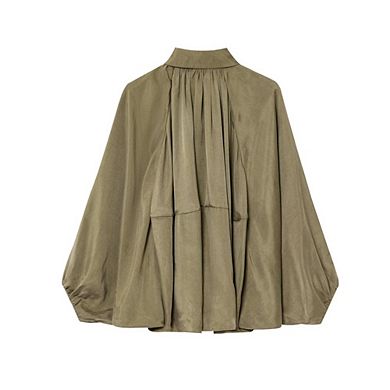 Women's Loose Batwing Sleeve Pilot Jacket Casual Bomber Coat for Daily Wear