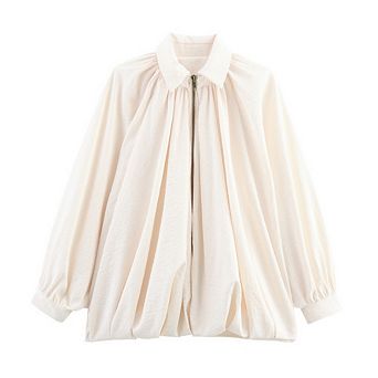 Women's Loose Batwing Sleeve Pilot Jacket Casual Bomber Coat for Daily Wear