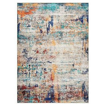 Large Washable Area Rug, Abstract Living Room Rugs for Home Decor, Non Slip Stain Resistant