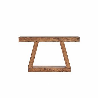 55 Inch 2 tier Wooden Sofa Table with Open Storage Shelf