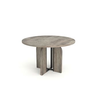 47"-63" Extendable Round Dining Room Table for 4-8