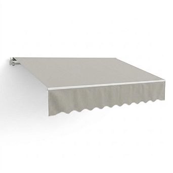 Manual Retractable Awning with Heavy Duty Aluminum Frame and Waterproof Sun Shade Canopy