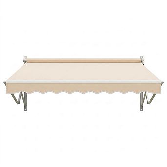 Manual Retractable Awning with Heavy Duty Aluminum Frame and Waterproof Sun Shade Canopy