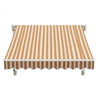 Manual Retractable Awning with Heavy Duty Aluminum Frame and Waterproof Sun Shade Canopy
