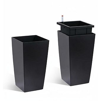 2 pc Planters,with Drainage Holes, Water Level Monitor, Inner Bucket,and Automatic Watering System