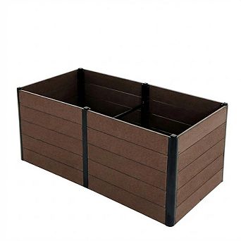 Wood Raised Garden Bed, 48x25x29 Inch Outdoor Rectangle Planter Box with Bottom