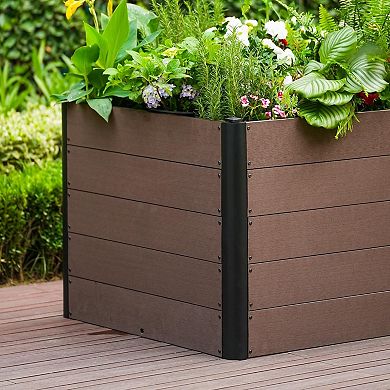 Wood Raised Garden Bed, 48x25x29 Inch Outdoor Rectangle Planter Box with Bottom