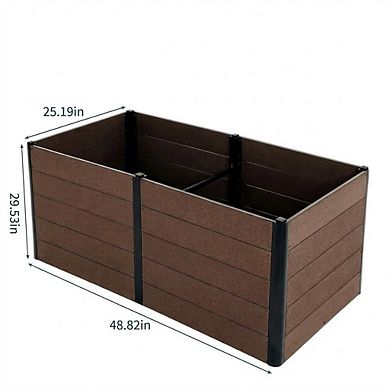 Wood Raised Garden Bed, 48x25x29 Inch Outdoor Rectangle Planter Box with Bottom