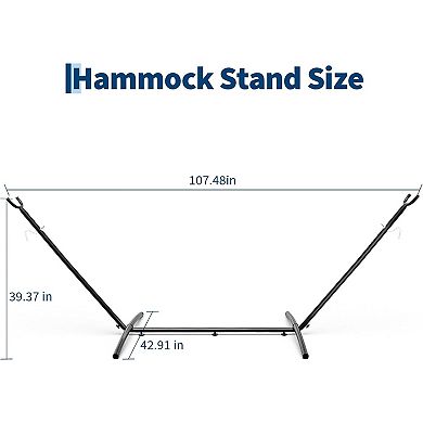 9FT Steel Hammock Stand, 450lb Adjustable Outdoor Hammock Frame for Patio Yard Garden
