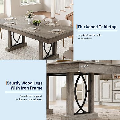 Elegant Dining Table - 71-inch Superior Wood Finish,Supporting 500 lbs, for Modern Dining Spaces