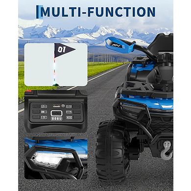 12V Ride On Tractor Toy for Toddlers, Trailer Included, Battery Powe