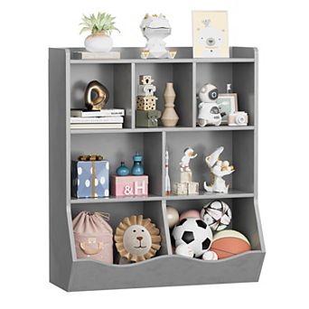 Toy Storage Cabinet, 3 tier Kids Bookshelf Cubby for Storage Books, Toy Organizer for Playroom