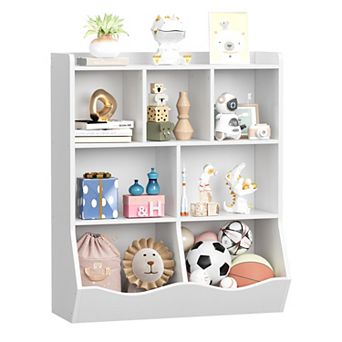 Toy Storage Cabinet, 3 tier Kids Bookshelf Cubby for Storage Books, Toy Organizer for Playroom