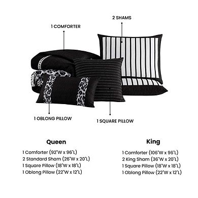Bebejan Jaguar 100 % Cotton Sateen 5 Piece Reversible Comforter Set