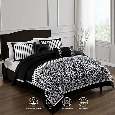 Bebejan Jaguar 100 % Cotton Sateen 5 Piece Reversible Comforter Set