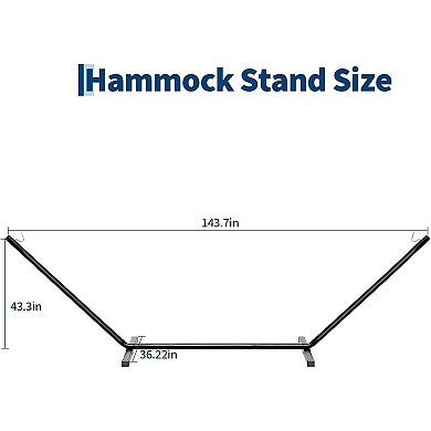 12FT Steel Hammock Stand, 450lb Portable 2-Person Hammock Frame for Patio Backyard