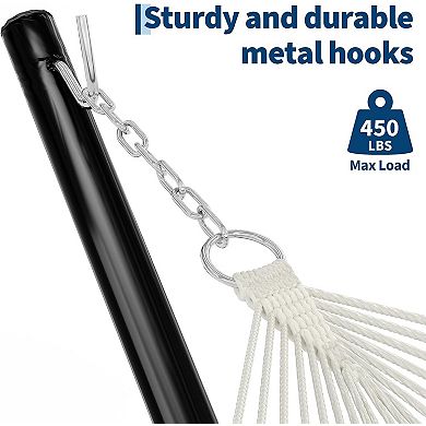 12FT Steel Hammock Stand, 450lb Portable 2-Person Hammock Frame for Patio Backyard