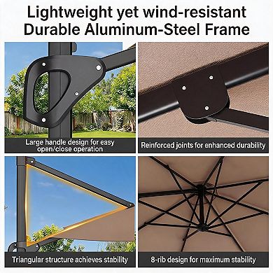 10Ft Patio Umbrella 360 Degree Rotation with Base Included