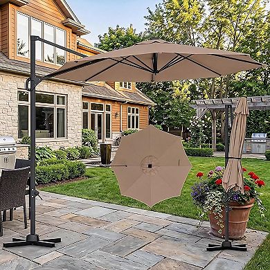 10Ft Patio Umbrella 360 Degree Rotation with Base Included