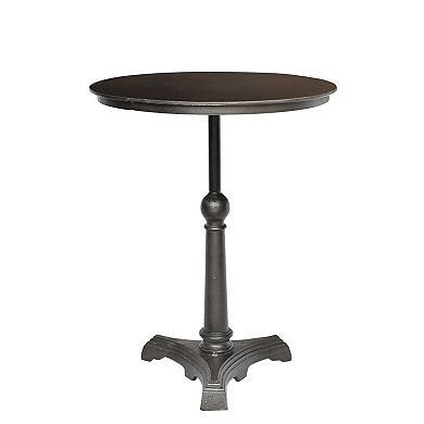 HomeRoots 30" Brown Iron Round Pedestal End Table