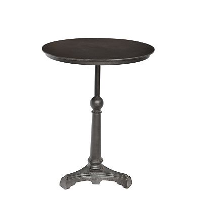 HomeRoots 30" Brown Iron Round Pedestal End Table