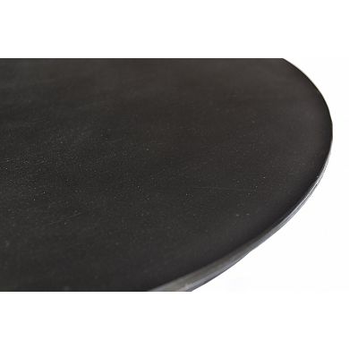 HomeRoots 30" Brown Iron Round Pedestal End Table