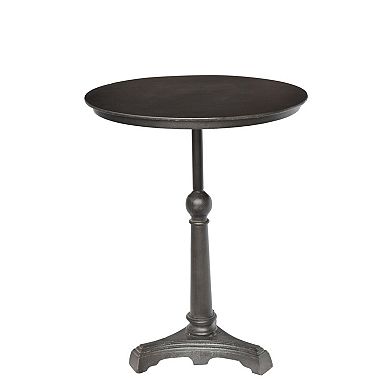 HomeRoots 30" Brown Iron Round Pedestal End Table