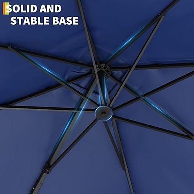 10 x 10 ft Large Cantilever Patio Umbrella, Outdoor Shade for Backyard Deck Pool Tanning