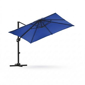 10 x 10 ft Large Cantilever Patio Umbrella, Outdoor Shade for Backyard Deck Pool Tanning