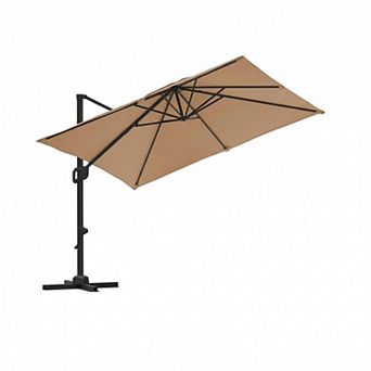10 x 10 ft Large Cantilever Patio Umbrella, Outdoor Shade for Backyard Deck Pool Tanning