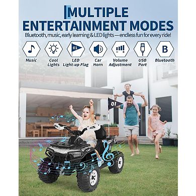 12V Ride On Tractor Toy for Toddlers, Trailer Included, Battery Powe