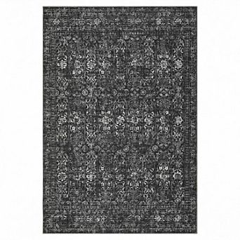 ANIXOL Vintage Printed Pearl Velvet Rug, Low Pile, Machine Washable