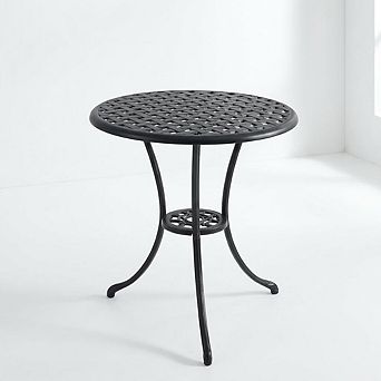 Patio Bistro Table, Dinning Retro Table with 2 Inch Umbrella Hole, Outdoor Side Table
