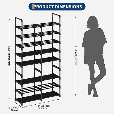 ANIXOL 8-Tier Metal and Non-Woven Fabric Shoe Storage Organizer