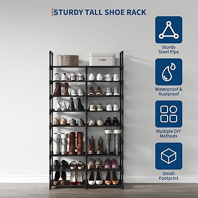 ANIXOL 8-Tier Metal and Non-Woven Fabric Shoe Storage Organizer