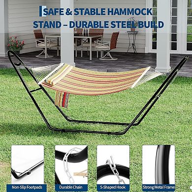 Universal Double Hammock Stand, 550lb Heavy Duty Frame Fits 9-14ft Hammocks for Outdoors