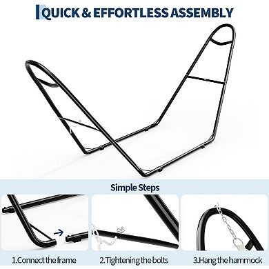 Universal Double Hammock Stand, 550lb Heavy Duty Frame Fits 9-14ft Hammocks for Outdoors