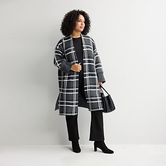 Plus Size Nine West Longline Car Coat