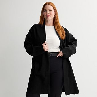 Plus Size Nine West Longline Car Coat