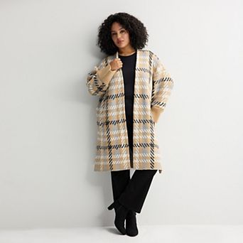 Plus Size Nine West Longline Car Coat