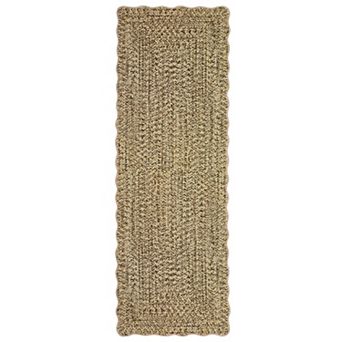 Washable Braided Print Rug, Non-Slip & Stain Resistant, Bordered Carpet for Living Room, Bedroom
