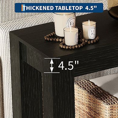 2-Tier Narrow Engineered Wood Console Sofa Table Shelving for Entryway