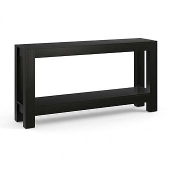 2 tier Narrow Engineered Wood Console Sofa Table Shelving for Entryway
