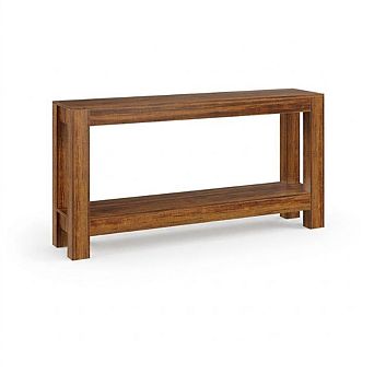 2 tier Narrow Engineered Wood Console Sofa Table Shelving for Entryway