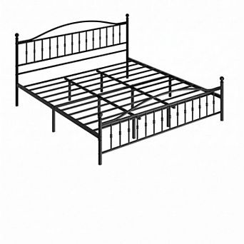 Heavy Duty Metal Platform Bed Frame Organizer with Headboard Footboard Underbed Storage