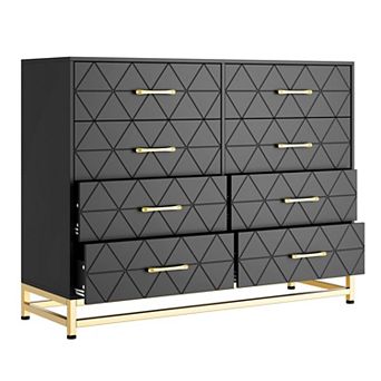 8 Drawer Dresser Chest Storage Cabinet Clothing Organizer Console for Bedroom