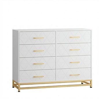 8 Drawer Dresser Chest Storage Cabinet Clothing Organizer Console for Bedroom