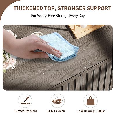 Freestanding Wooden Shoe Storage Cabinet Organizer for Entryway
