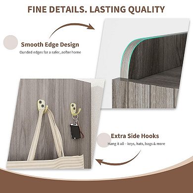 Freestanding Wooden Shoe Storage Cabinet Organizer for Entryway