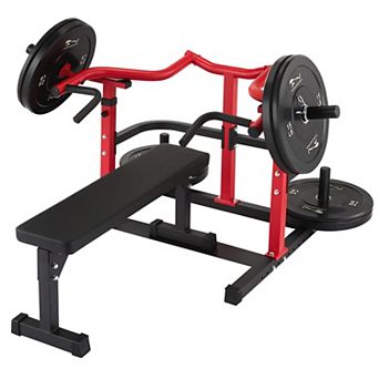 Heavy Duty Chest Press Machine Adjustable Flat Bench, Independent Converging Arms, Smooth Bearings